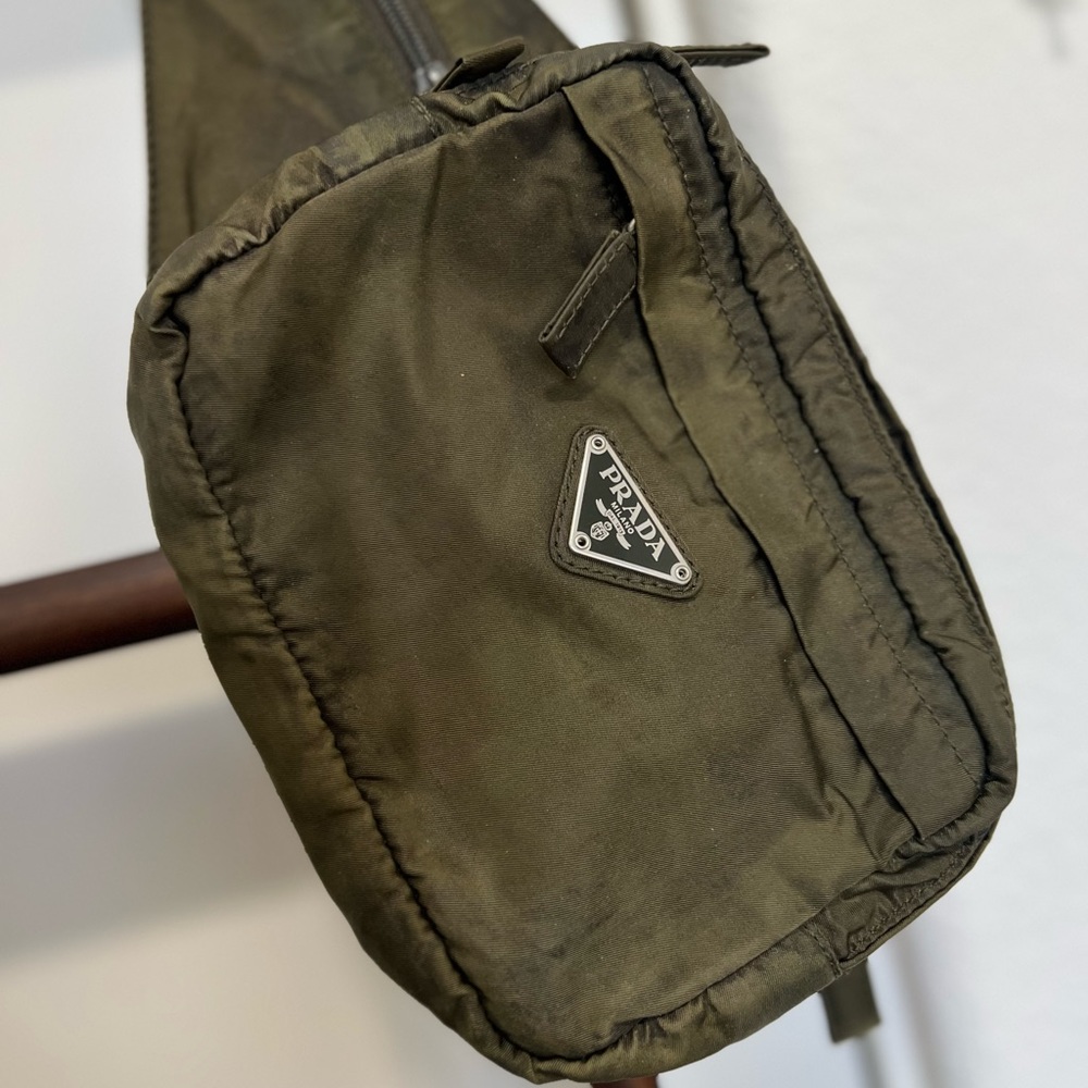 AUTHENTIC PRADA Nylon Bum Bag in Olive/Army Green